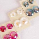 Earrings Poly 2per Round Button Style Post/DZ **Post** 6 color Asst