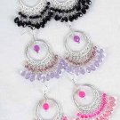 Earrings Silver Circle With Chandlairs/DZ **New Arrival** 6 Color Asst