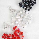 Earrings Teardrop Shape W Pearl & CC Beads/DZ ** New Arrival** 6 Color Asst