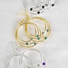 Earrings Triple Circle With Rhinestones/DZ ** New Arrival** 6color asst,choose gold or silver