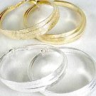 Earrings Triple Loop Foil Finish 3" Wide/DZ Choose Gold Or Silver Finish - IMP