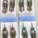 Earrings W Color StoneVictorian Collection/DZ **NEW** Post, Color Asst