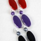 Earrinsg Large Oval matte Dangle Color Asst/DZ **NEW** 6 l Color asst