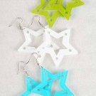 Earrings Star Shape W Acrylic Color Asst/DZ **POST** 7 Color Asst,2"x2"