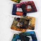 Earrings Acrylic Square Shape W Design/DZ 6 Color Asst