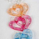 Earrings Acrylic Heart W Clear Rhinestones/DZ/DZ 6 Color Asst