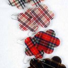 Earrings Acrylic Flower Shape W Gingham/DZ 6 Color asst