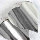 Earrings Metal Silver Large Heart 3"x3"/DZ Size 3"x3" With Stripe