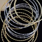 7pcs Bangles With Design Carf 3'' Dia 2tone/DZ 7pcs,2-Tone Color Asst