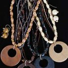 Necklace Sets bunch Bead W Circle Disk/DZ Natural Color Asst