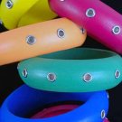 Bangle With Studs Color Asst/DZ Size 3"x1.25" Wide 6 color Asst