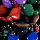 Bracelet & Earring Sets Large Acrylic BlockStretch/DZ **Stretch** 6 Color Asst