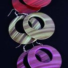Earrings acrylic Circle Deco Look 2.5'x2.5"/DZ 6 Color Asst