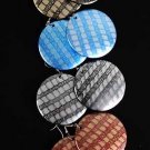 Earrings Poly Circle W Patterns 2"x2"/DZ 6 Color Asst
