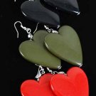 Earrings Large Acrylic Heart W Clear Rhinestones/DZ 6 Color Asst - TTE1304