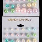 Earrings 12per ABS Pearl Pastel Color Asst/DZ **NEW** Pastel Color Asst