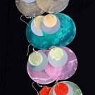 Earrings Paper Shell With Silver Disk 2'' x2"/DZ 6 Color Asst