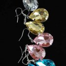 Earrings Acrylic With Stones 6Color Asst/DZ 6 Color Asst