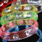 Bracelet Bangle Transparent W Clear Stones/DZ Size 3"x0.75",7 Color Asst