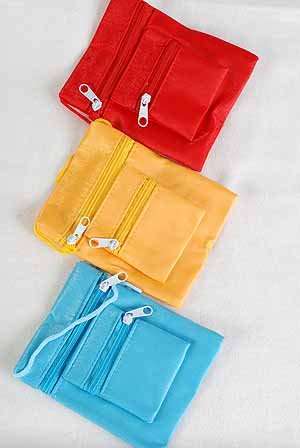 Purse, Neck Satin 4.75" x 4" Asst Colors/Dz 6 Color Asst