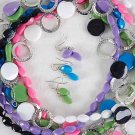 Necklace Sets acrylic With Circle Disks/DZ 6 Color Asst