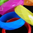 Bangle Acrylic Diamond Cut 3" Dia Wide/dz 6 Color Asst