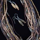 Necklace Sets Natural Bead Asst/DZ Natural Brown Tone Color Asst