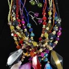 Necklace Sets W Oval Drop Dark Color Asst/DZ 6 Color Asst