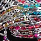 Bracelet Bangle Ovel Transparent Marble Color Asst/dz 6 Color Asst
