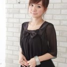 $30/lot of 3 Lovely Chiffon Lace sleeves Iregular cut Top with Ribbon
