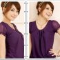 $30/lot of 3 Chiffon See-through Sleeves Top from Japan: BLK, WHITE&PINK