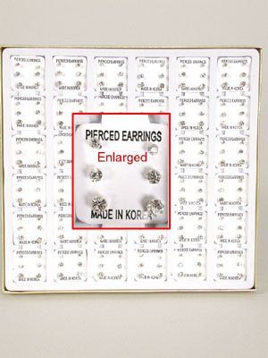 Trios 3 pair Rhinestone 3dz/dy 216pcs!!!Clearstone (diamond like) with display case