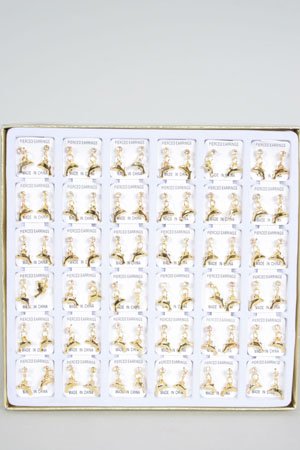 Earrings Dolphins 3dz/Dy **HOT** With Display Case, Choose Silver/Gold