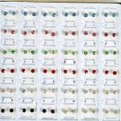 Earrings,Multi Color Stone Mix 36pairs Studs/ DY **HOT** with Display Case (Swaroski-like)
