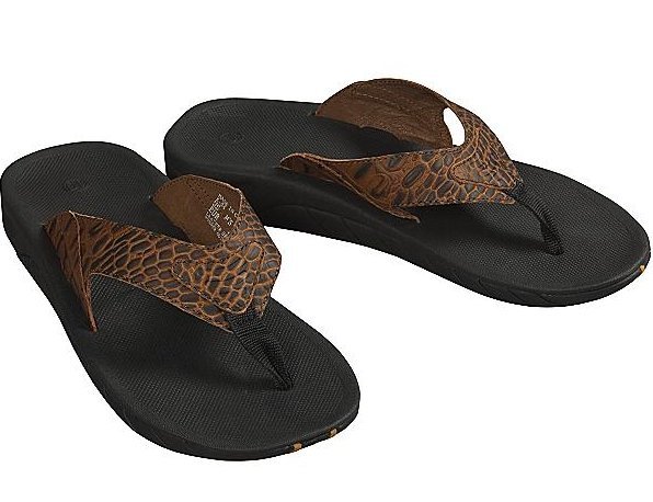 New REEF Leather Slap sandals Croc flip flops M 12 NWT