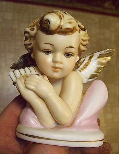 BEAUTIFUL NORCREST JAPAN ANGEL HOLDING PAN FLUTE PORCELAIN CERAMICE ...