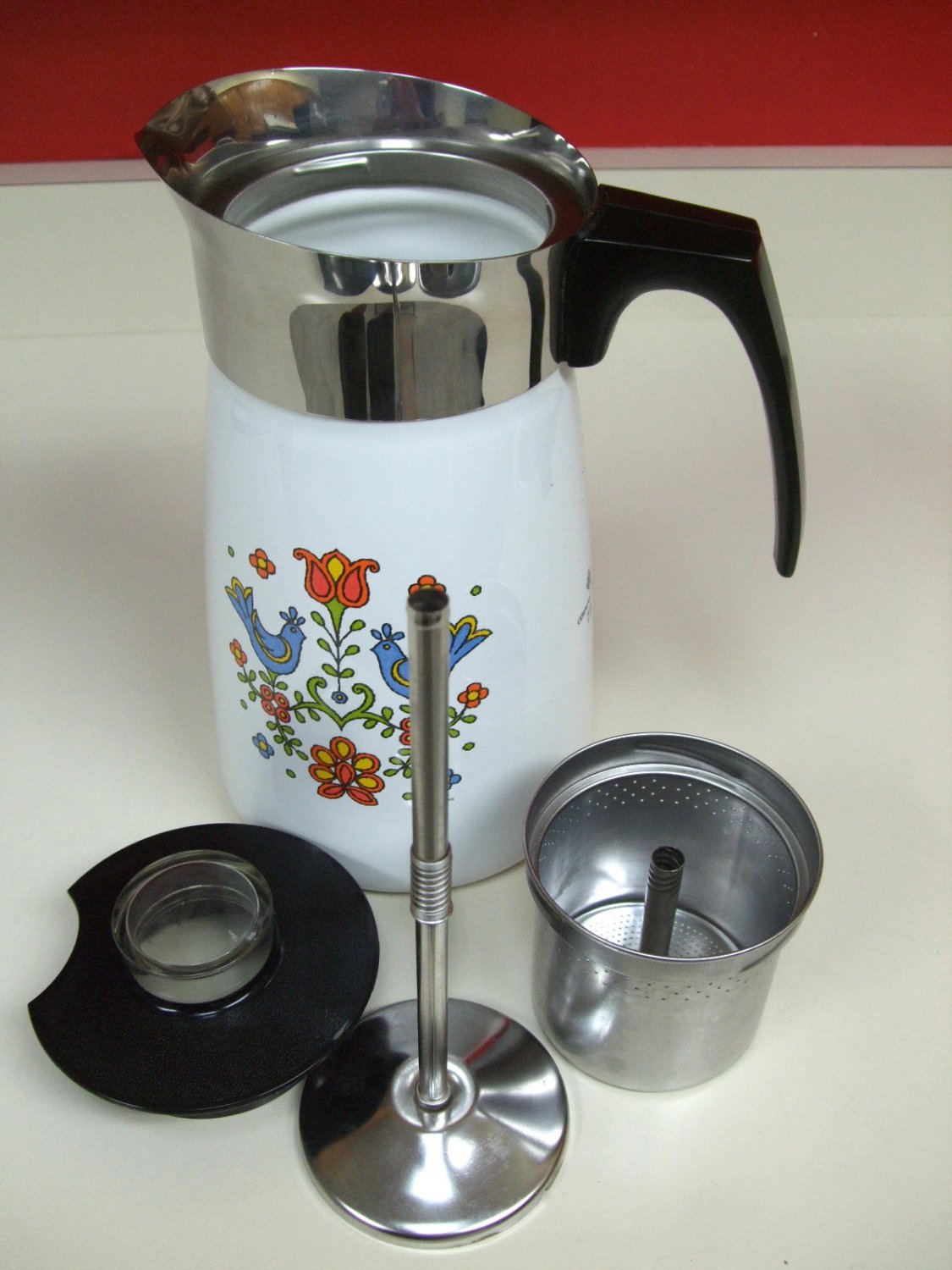 Corningware Country Festival Stovetop Coffee Pot Percolator P149 Ten 10