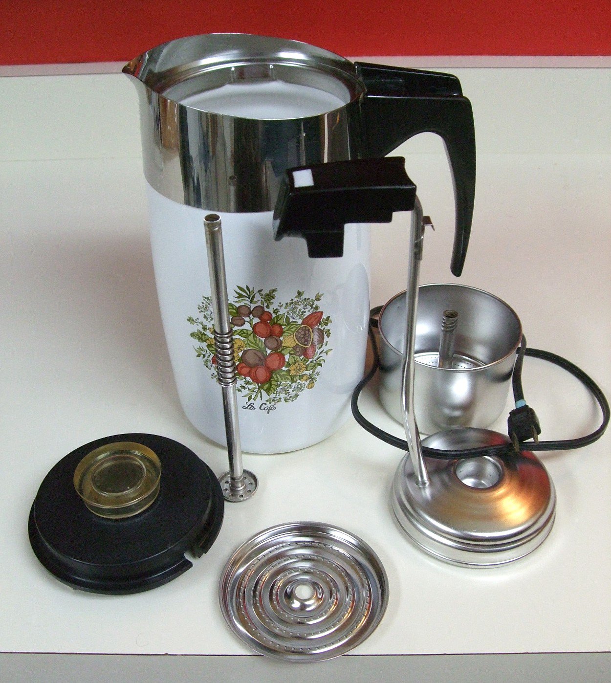 Corningware E-1210 Spice of Life Le Cafe Electric Coffee Pot Percolator ...