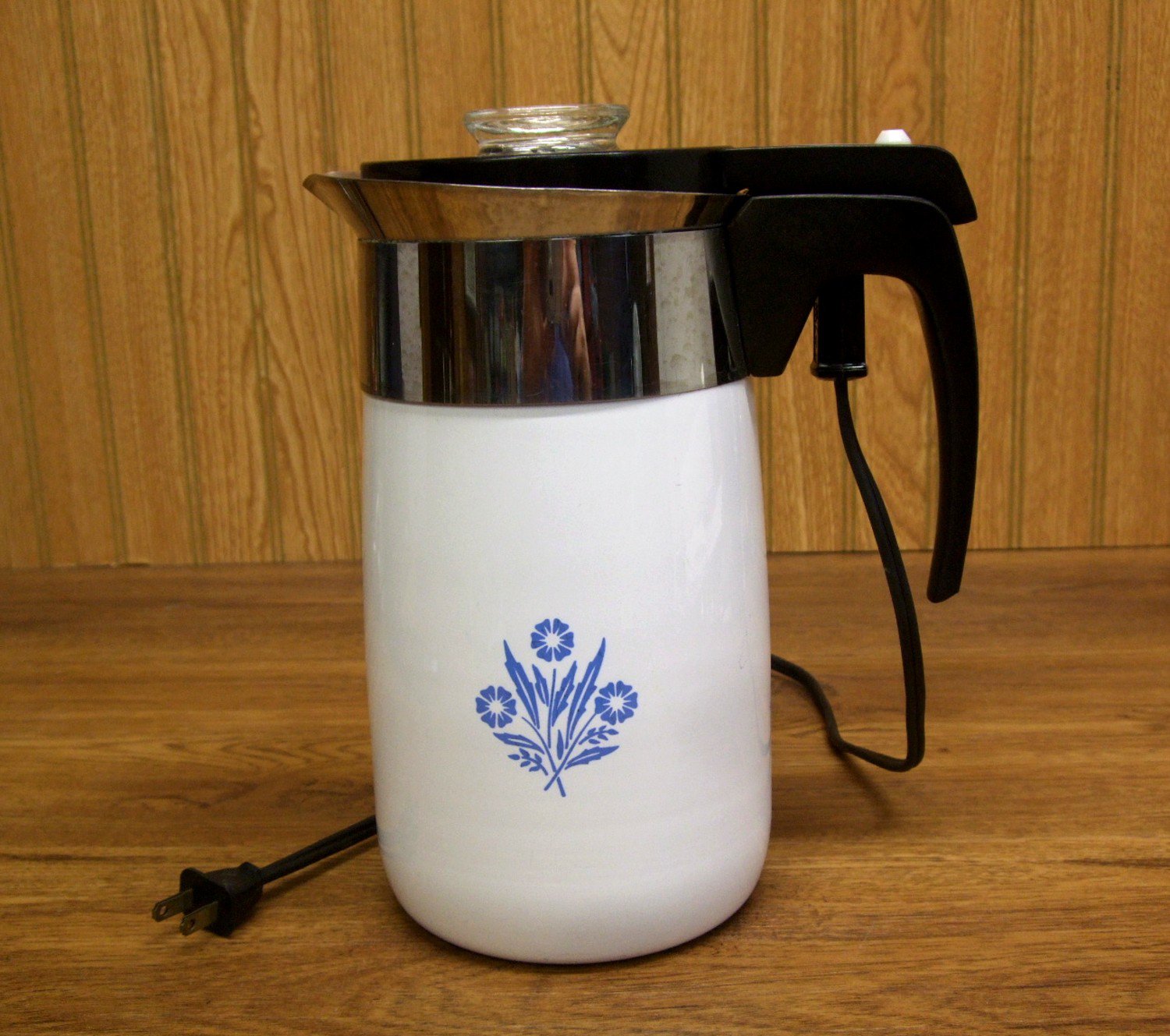 Corningware Ten Cup Cornflower Blue Electric Coffee Pot Percolator W