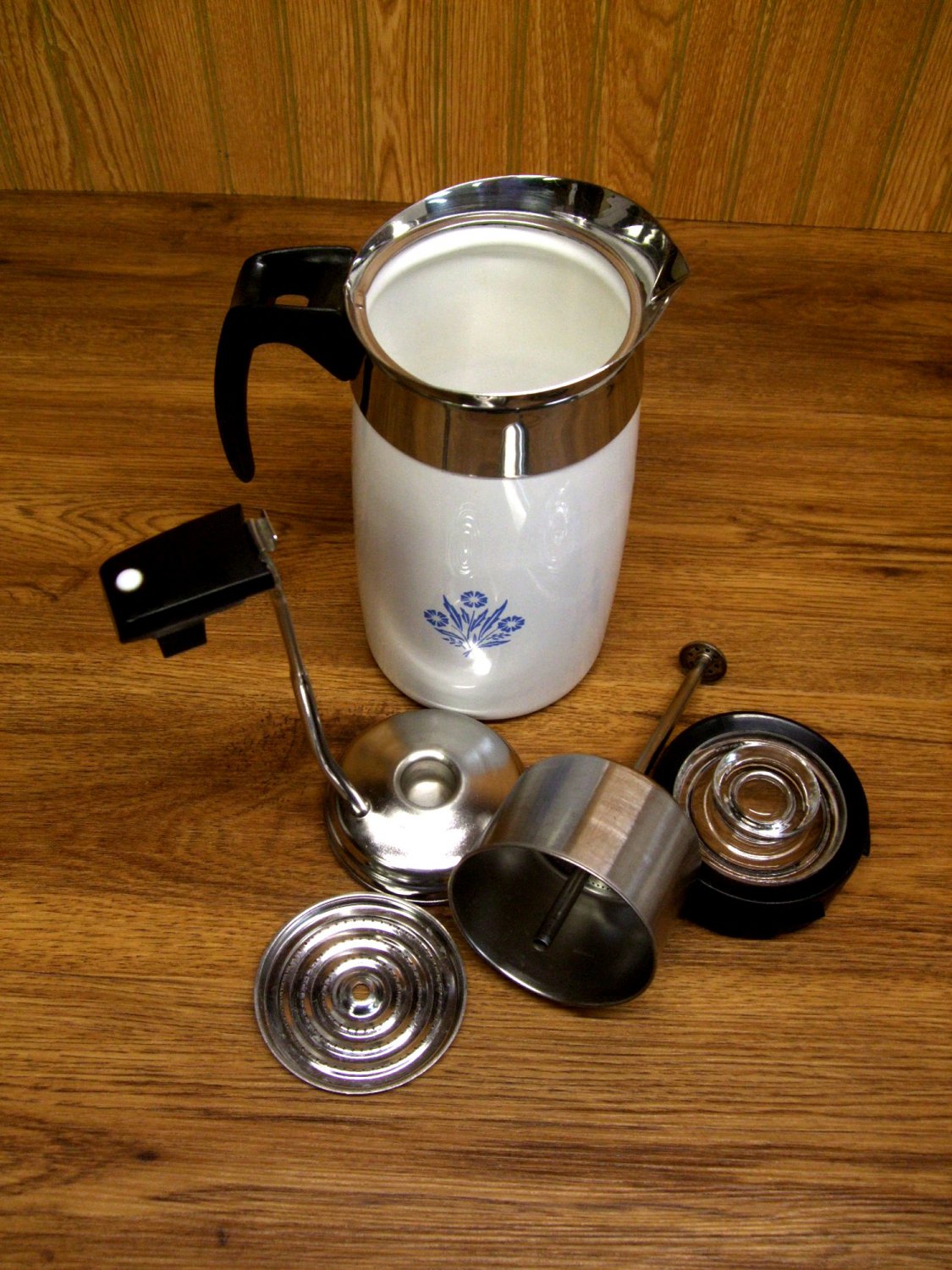 Corningware Electric Coffee Pot Percolator Ten Cup Cornflower Blue