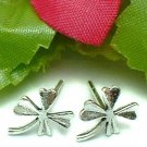 925 STERLING SILVER CLOVER LEAF STUD EARRINGS