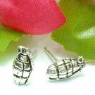 925 STERLING SILVER GRENADE STUD EARRINGS