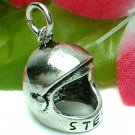 925 STERLING SILVER F1 FORMULA ONE RACER'S HELMET CHARM / PENDANT