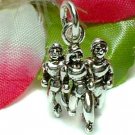 925 STERLING SILVER GROUP OF THREE FEMALE JOGGERS CHARM / PENDANT