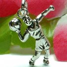 925 STERLING SILVER BASKETBALL MALE PLAYER CHARM / PENDANT