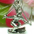925 STERLING SILVER SNOW SKIING MALE SKIER CHARM PENDAN