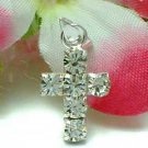 925 STERLING SILVER CROSS CUBIC ZIRCONIA CHARM / PENDANT