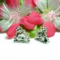 STERLING SILVER GRASS HUT WITH PALM TREE CHARM PENDANT