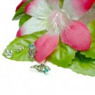 925 STERLING SILVER VIRGO TURQUOISE CZ STUD EARRINGS