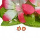 STERLING SILVER CRAYON SHIN-CHAN ORANGE STUD EARRINGS